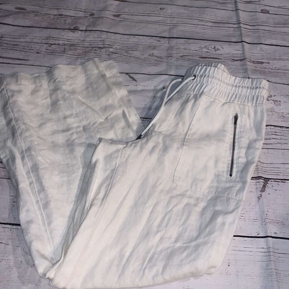 NWT White Cabo Linen Wide Leg Pant - Picture 6 of 8